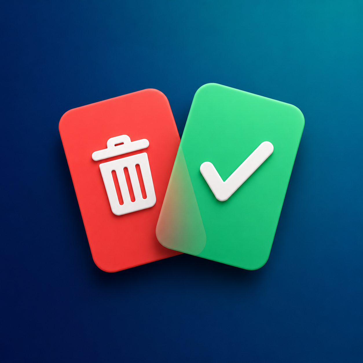 Swipni Photo Cleaner red delete and green keep cards
